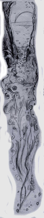 Drawing by Rebecca - Corryvreckan Whirlpool Pictures, Argyll Scotland
