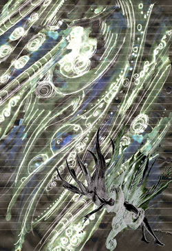 Corryvreckan Whirlpool Pictures, Argyll, Scotland - 'Water' Illustration by Rebecca Barnett